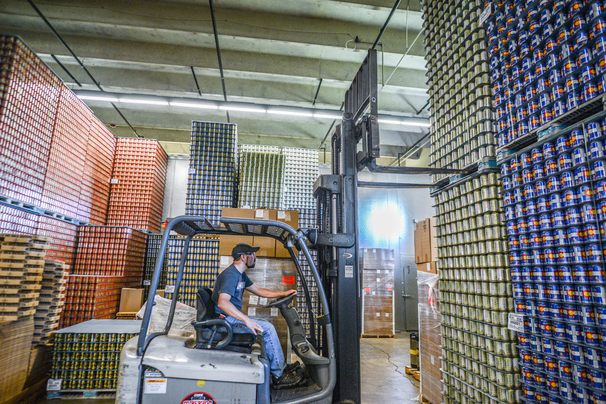 forklift in brewery