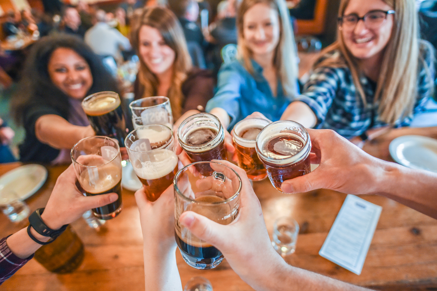 women enjoying beer